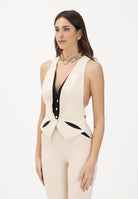 ELISABETTA FRANCHI Gilet burro da donna con cut-out bicolore GL00461E2 E84 ELISABETTA FRANCHI 