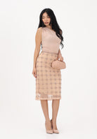 PINKO Gonna midi nude da donna in tulle con cristalli 106031A32B ZN6 PINKO 