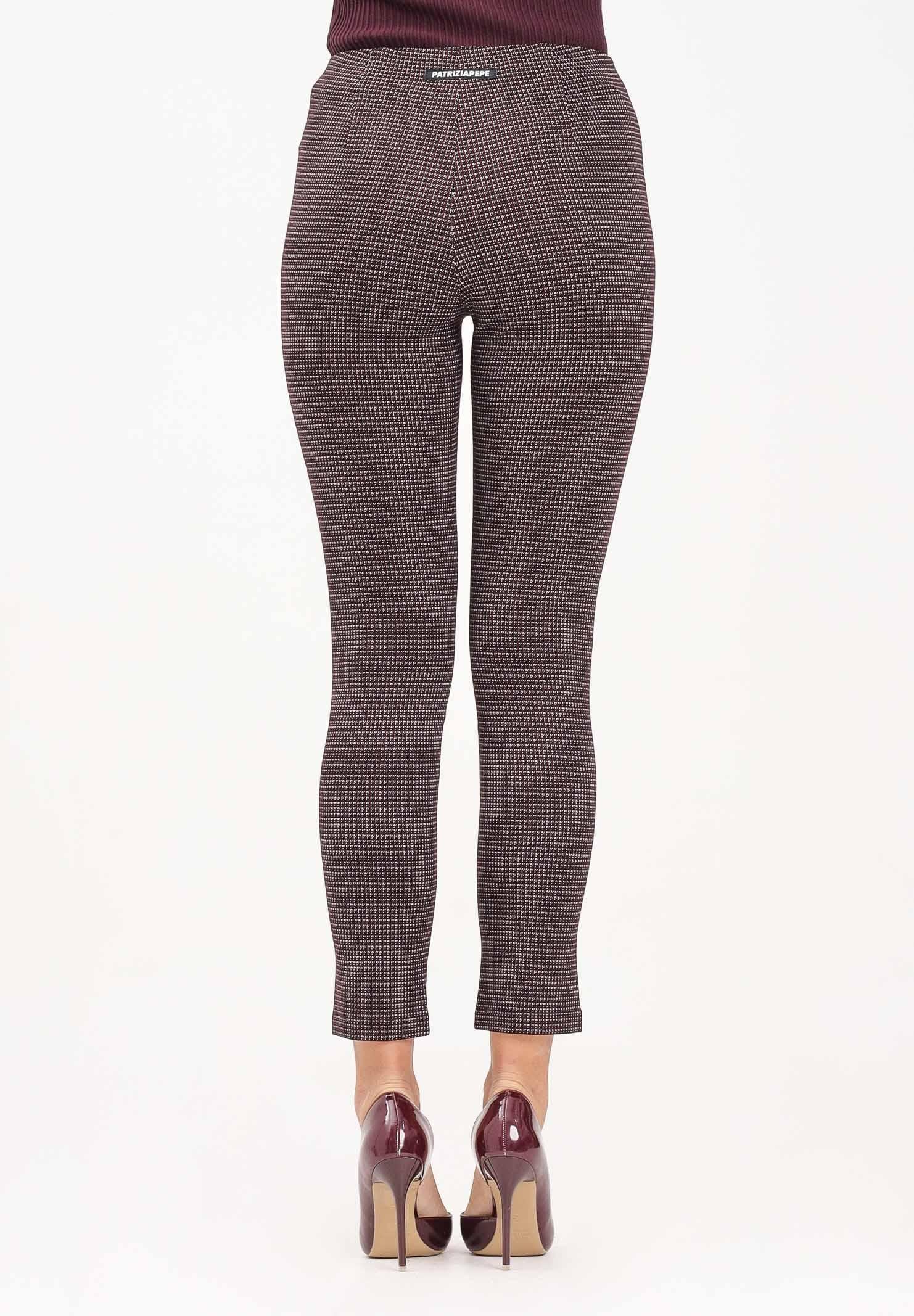 PATRIZIA PEPE Pantalone elegante bordeaux da donna con microfantasia 8P0744A625 FG12 PATRIZIA PEPE 