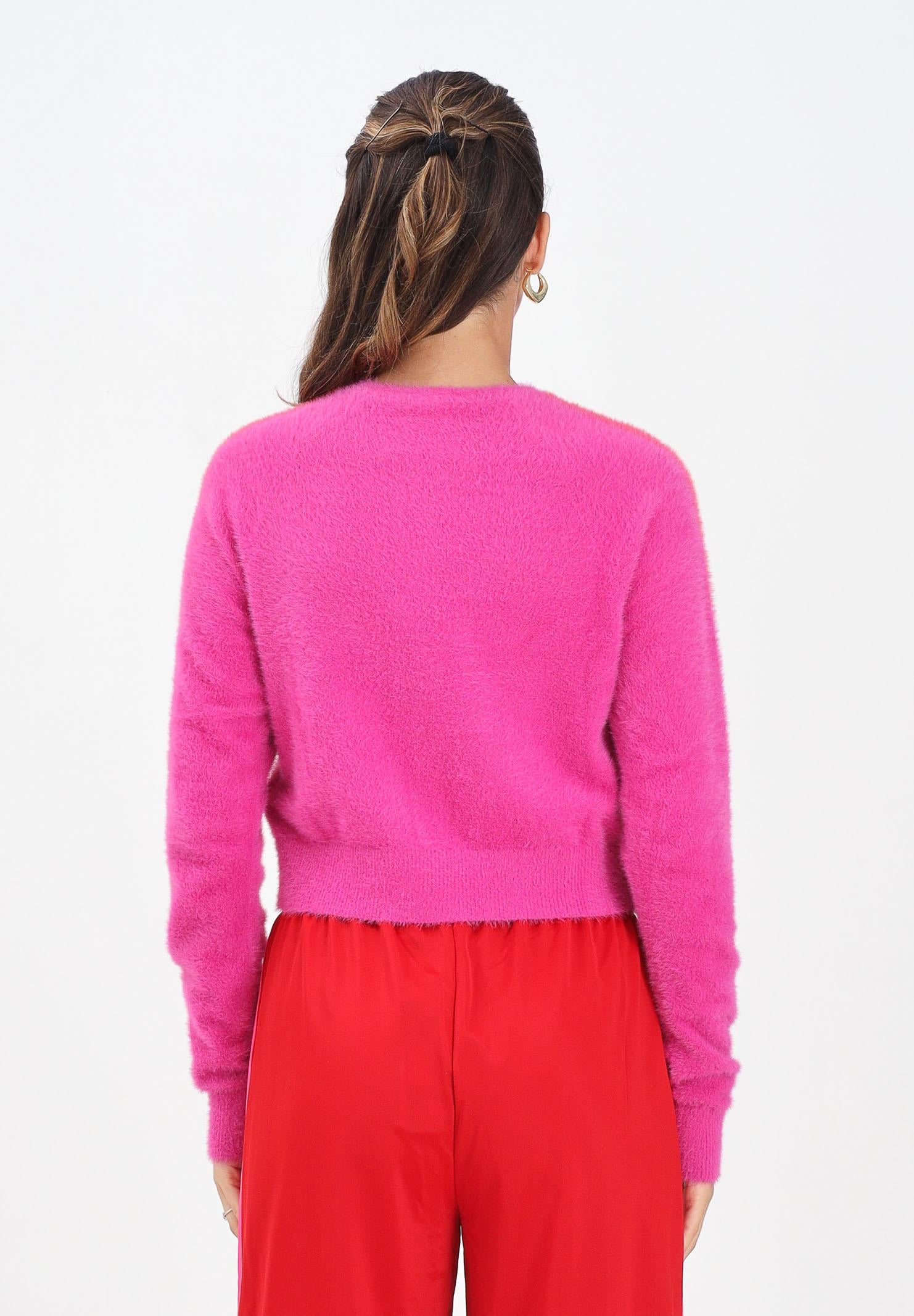 ADIDAS ORIGINALS Cardigan Fluffy Knitted fucsia da donna JW3645 . ADIDAS ORIGINALS 