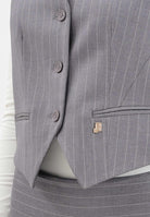 HINNOMINATE Gilet grigio da donna con motivo gessato sottile HMABW02242 GR40 HINNOMINATE 