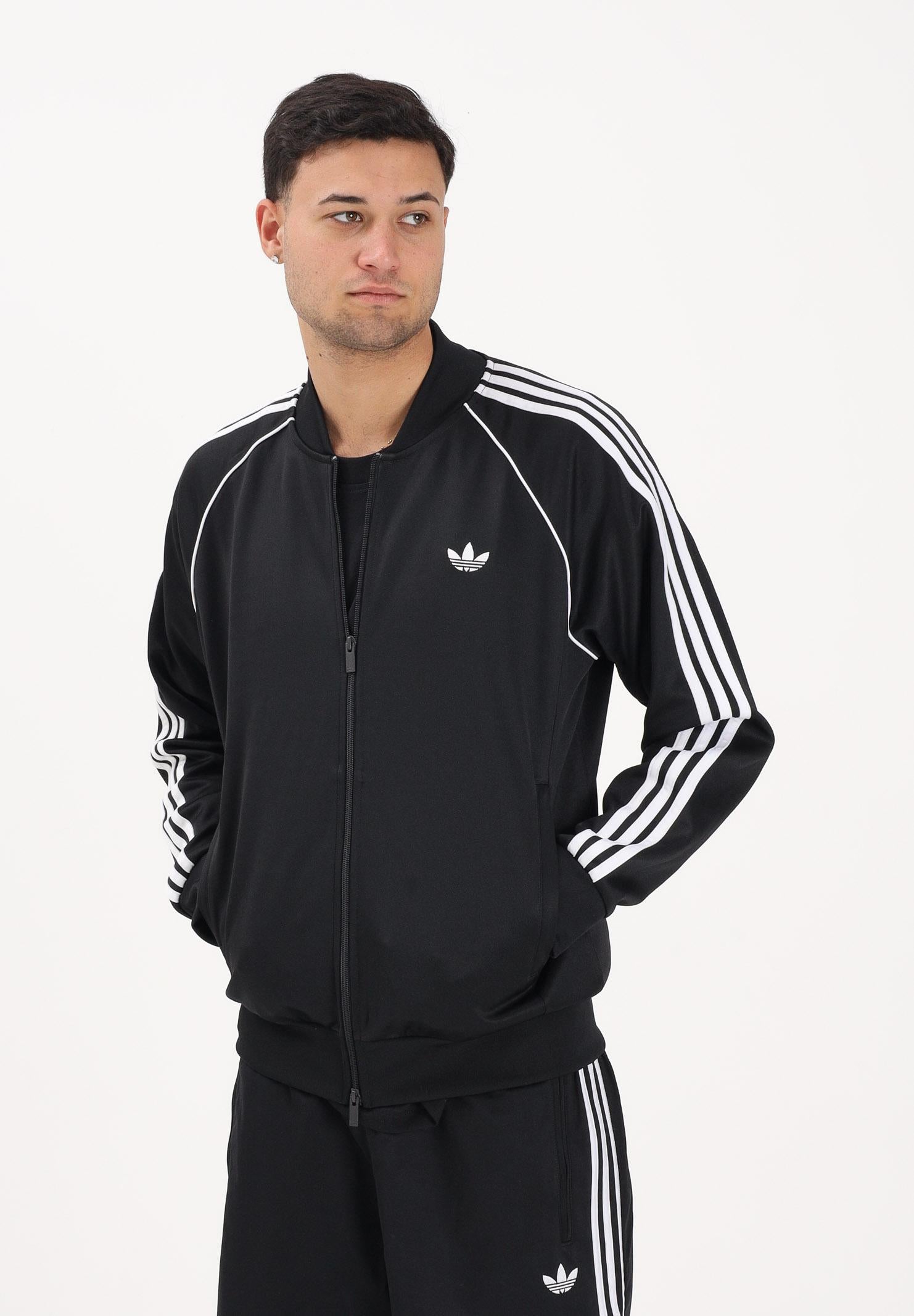 ADIDAS ORIGINALS Felpa con zip SST nera da uomo KE3512 . ADIDAS ORIGINALS 