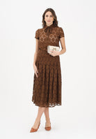 MAX MARA Gonna midi MSTAIRONE marrone da donna realizzata in pizzo a fiore 2616771011600 002 MAX MARA 