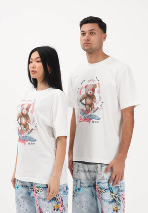 BARROW T-shirt a manica corta bianca per uomo e donna con stampa S6BWUATH078 412 BARROW 