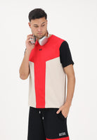 GCDS T-shirt a manica corta multicolore per uomo e donna con motivo color block C1MEQC038J101 436U GCDS 