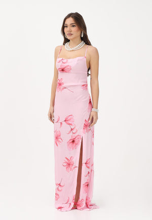 MAR DE MARGARITAS Abito lungo Kelly rosa da donna con stampa floreale MMABW01528 RO80 Mar de margaritas 