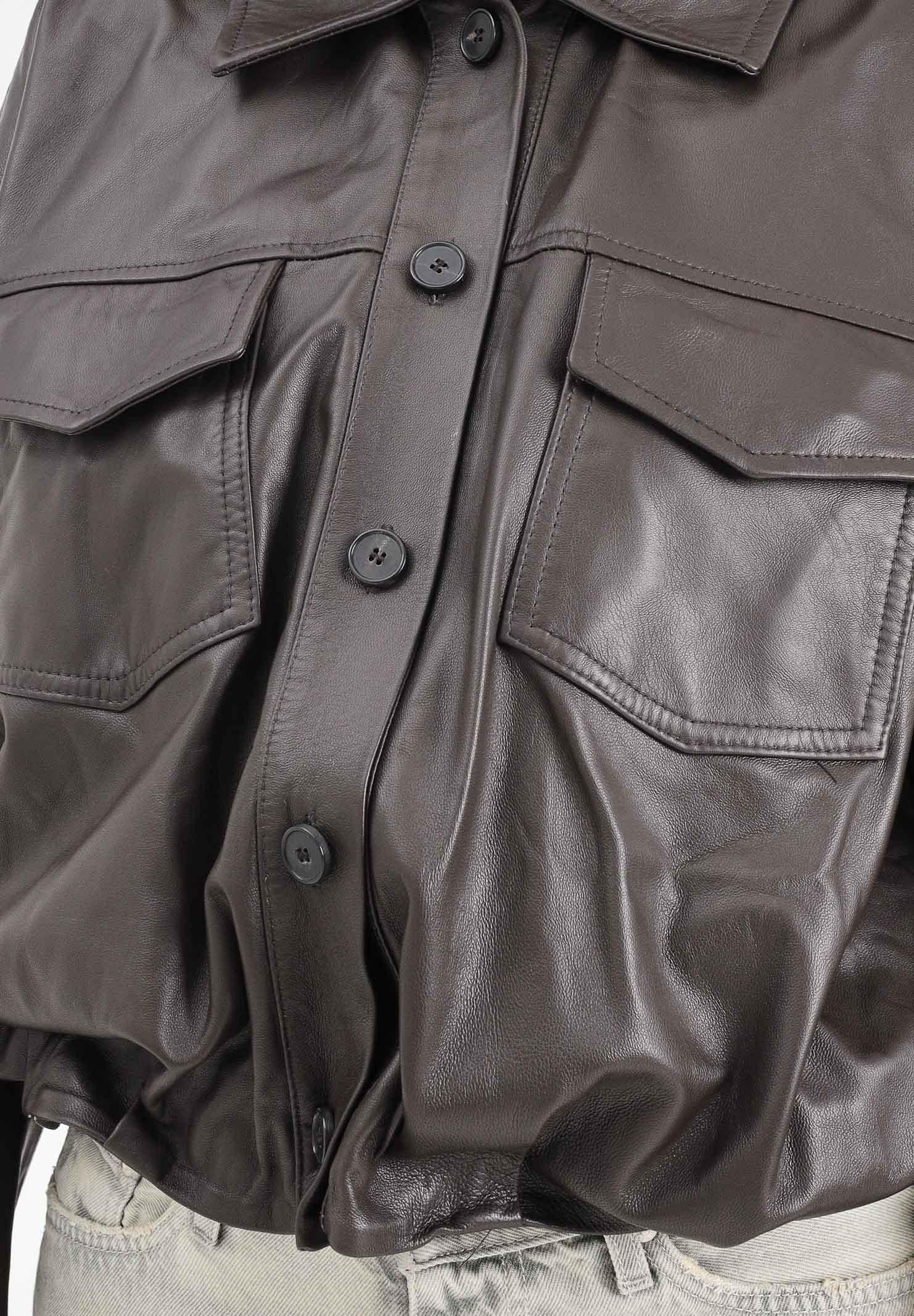 VICOLO Giubbotto di pelle marrone da donna TF0272 FU691 VICOLO 