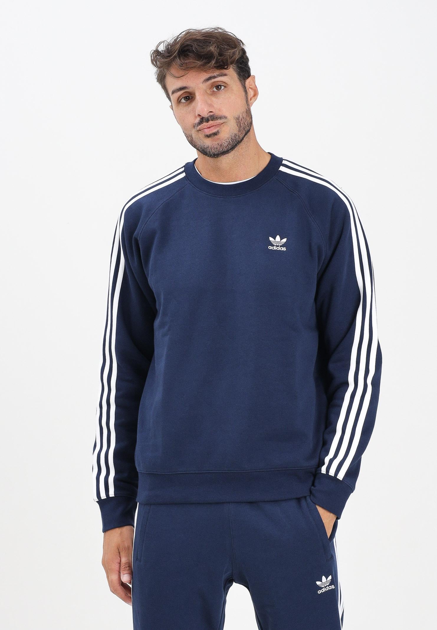 ADIDAS ORIGINALS Felpa girocollo Adicolor Classics 3-Stripes Crew blu da uomo IM4515  ADIDAS ORIGINALS 