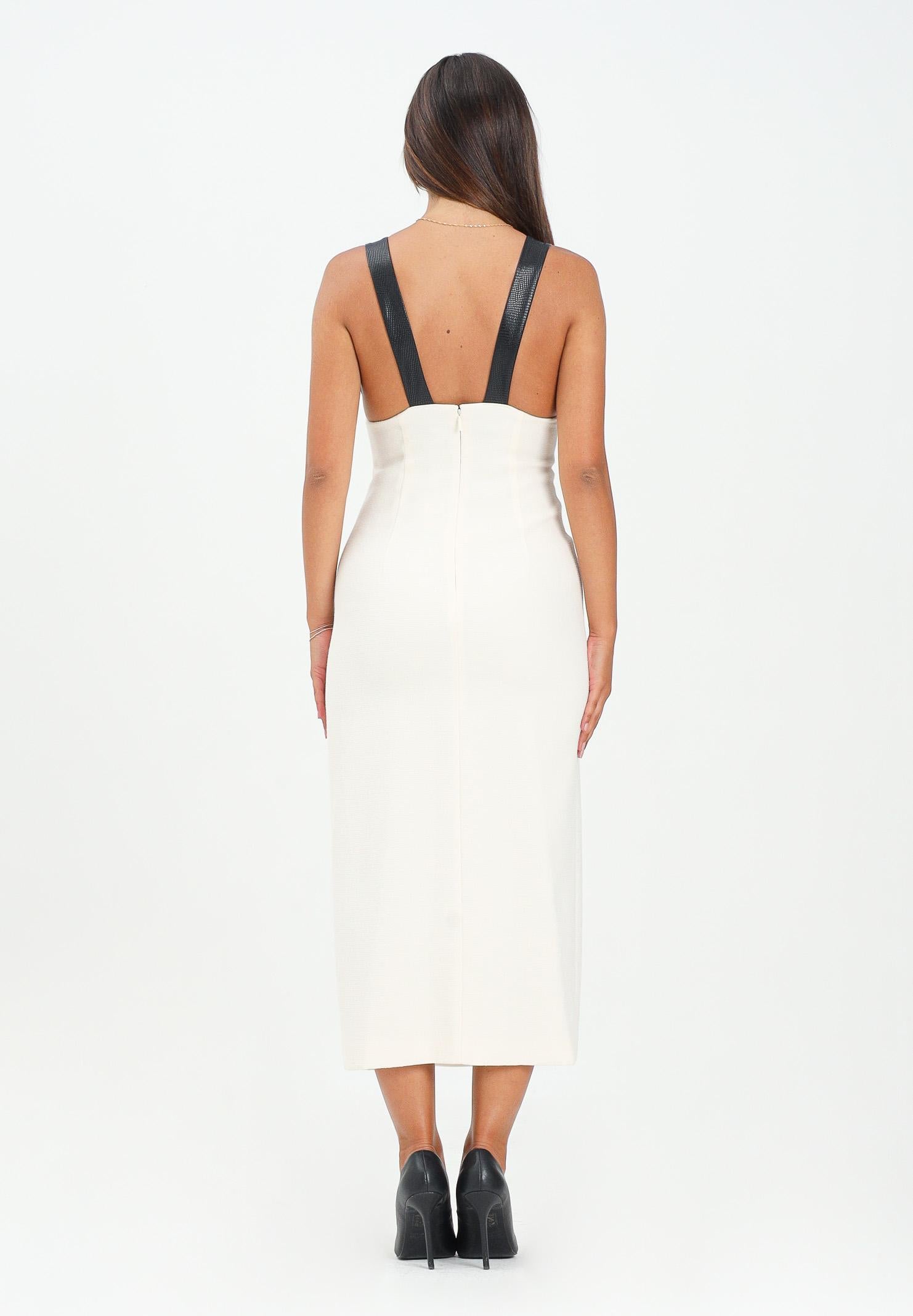 ARMANI EXCHANGE Abito lungo panna da donna con corpetto a contrasto XW000721AF16209 M0001 ARMANI EXCHANGE 