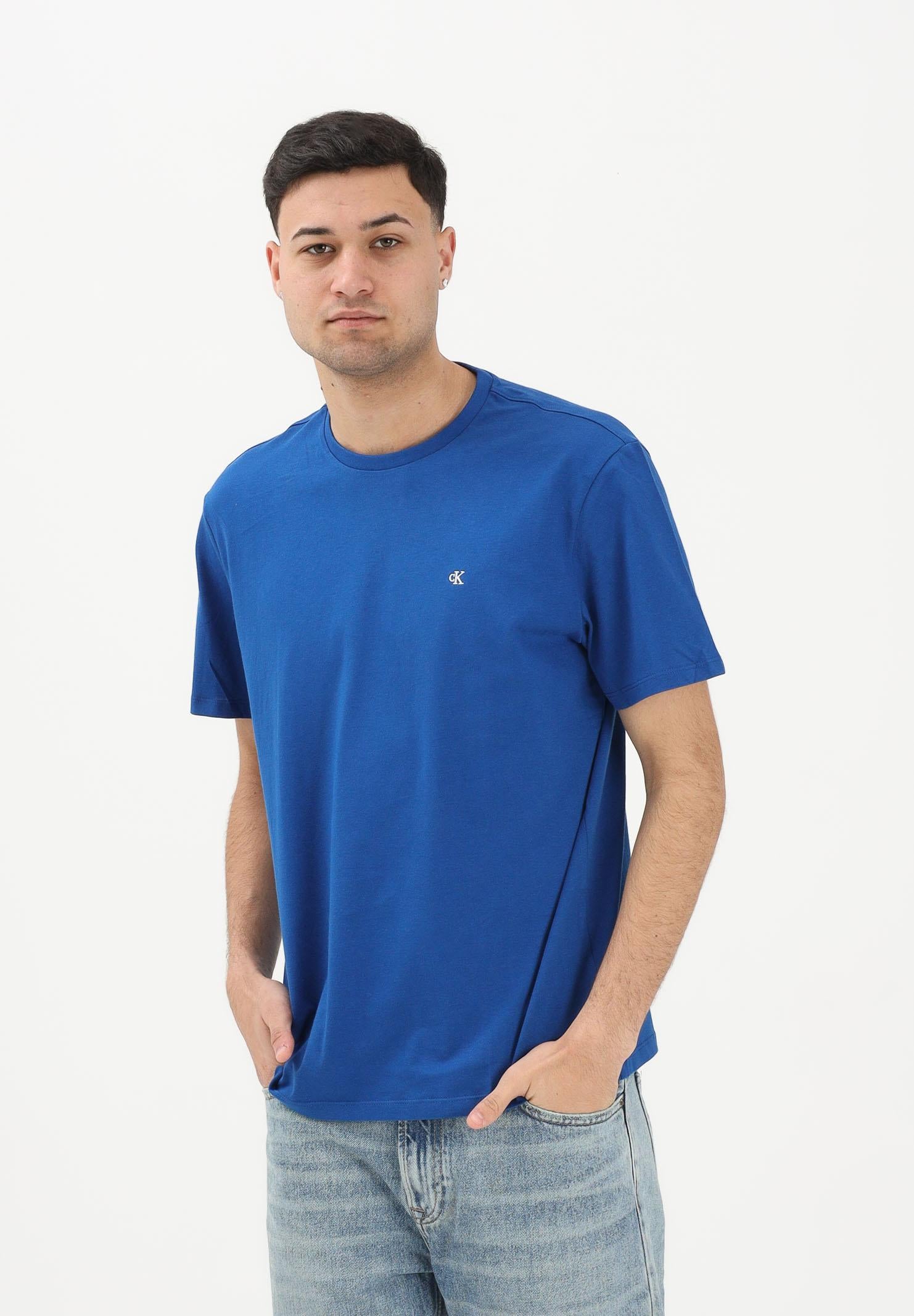 CALVIN KLEIN JEANS T-shirt a manica corta blu da uomo con logo LV04RD254G2IL . CALVIN KLEIN JEANS 