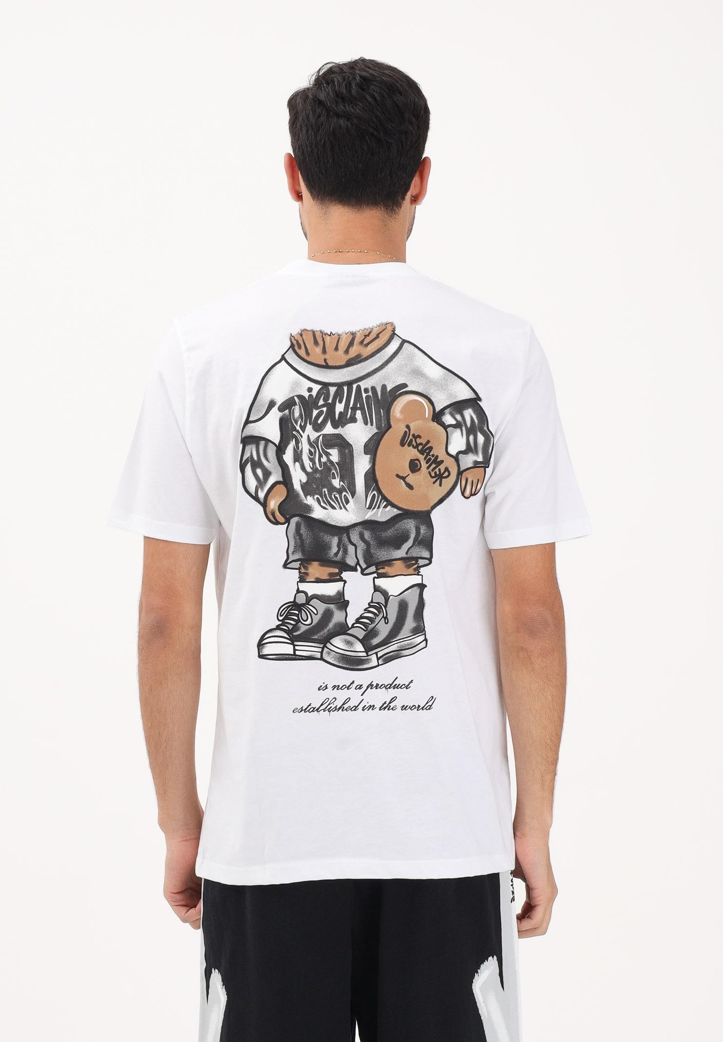 DISCLAIMER T-shirt a manica corta bianca da uomo con stampa sul retro 26EDS55535 BI DISCLAIMER 
