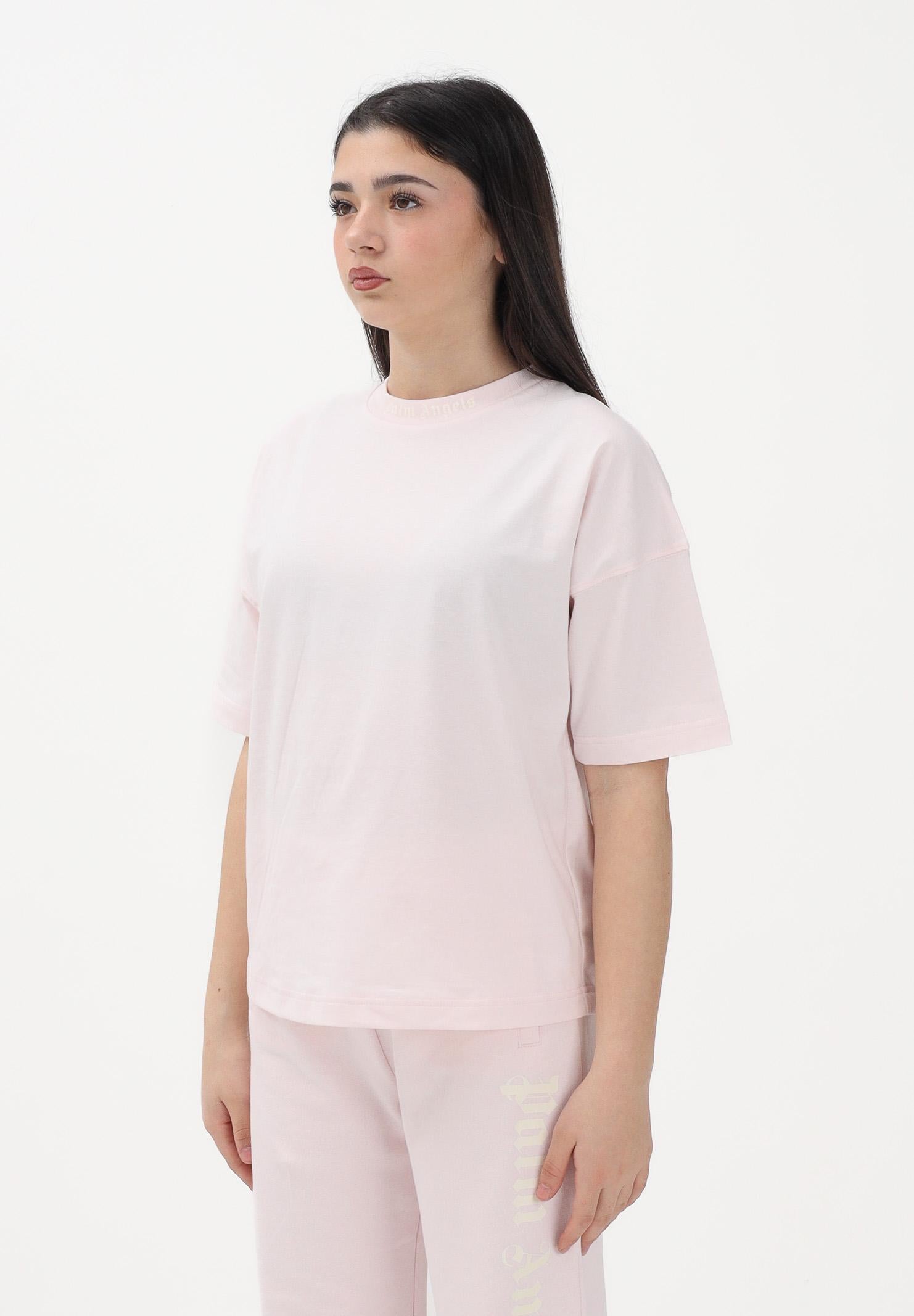 PALM ANGELS T-shirt a manica corta rosa per donna, ragazze e bambine con logo PGAA001S26JER001 042 PALM ANGELS 