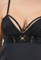 ELISABETTA FRANCHI Abito corto nero da donna con elastici AB95062E2 110 ELISABETTA FRANCHI 