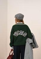VICOLO Maglioncino verde da donna con logo sul retro 55073F VE VICOLO 