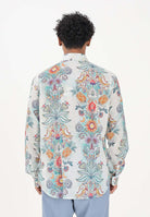 JUST CAVALLI Camicia a manica lunga azzurra da uomo con stampa all-over 80OAL210NS780 217 JUST CAVALLI 