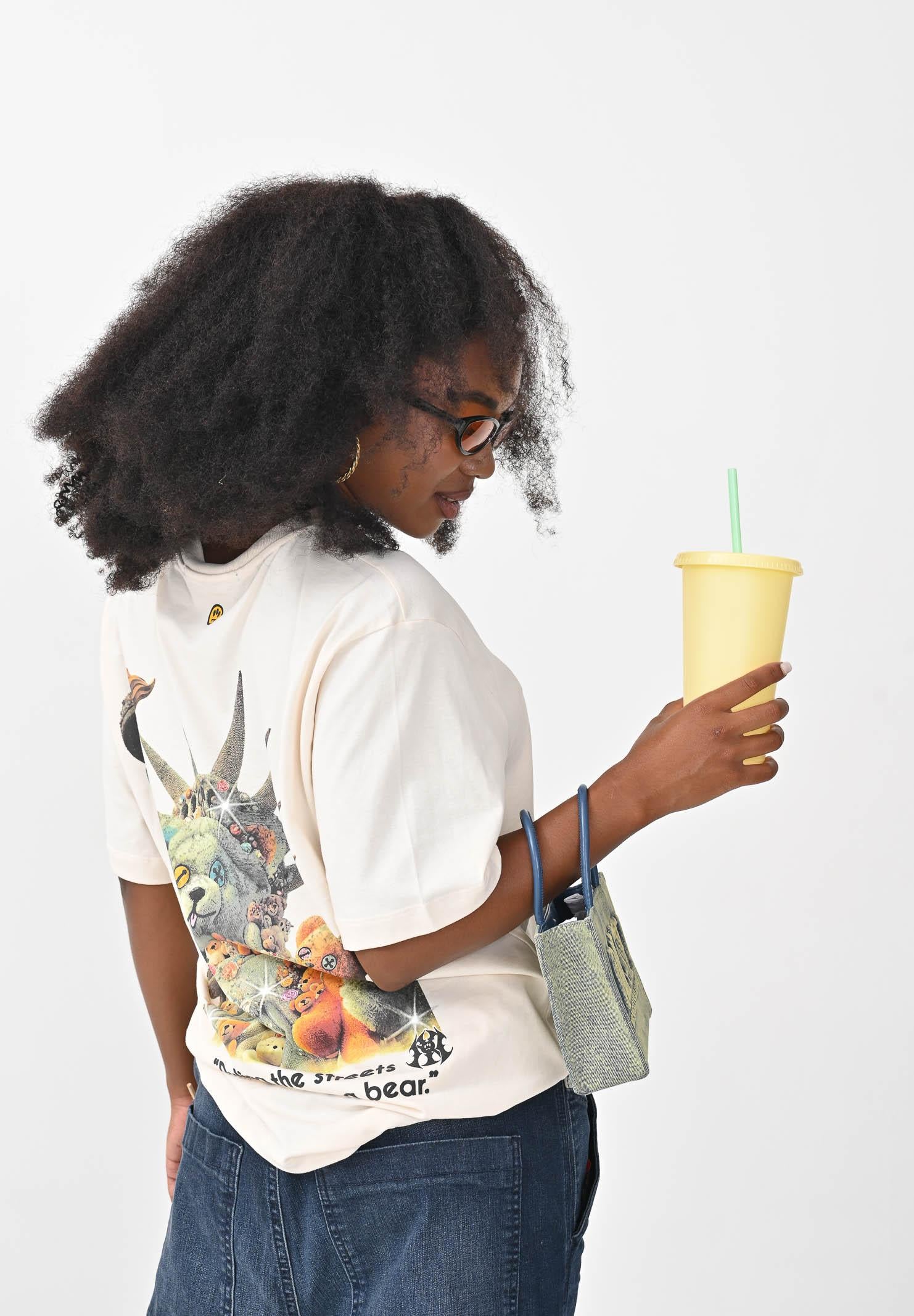 BARROW T-shirt a manica corta color crema per uomo e donna con maxi stampa sul retro F5BWUATH038 013 BARROW 