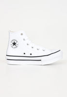 Sneakers Chuck Taylor All Star Platform Leather bianche per bambino e bambina A01016C . CONVERSE 