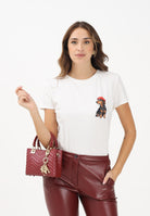 VICOLO T-shirt a manica corta bianca da donna con stampa bassotto RF0483 BI VICOLO 