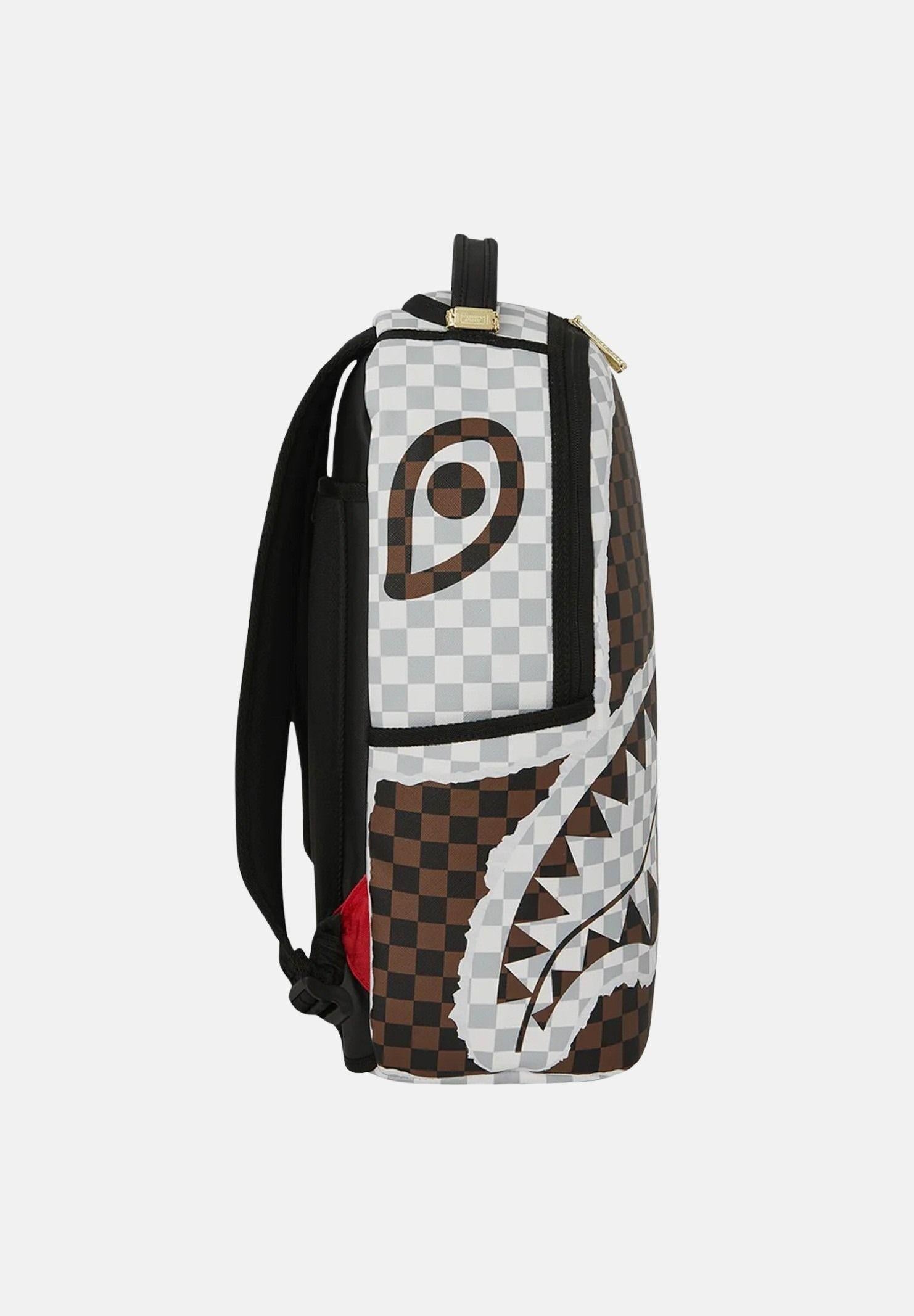 SPRAYGROUND Zaino SIP BROWN AND CREAM TEAR DLXSV BACKPACK grigio e marrone per uomo e donna 910B8290NSZ . SPRAYGROUND 