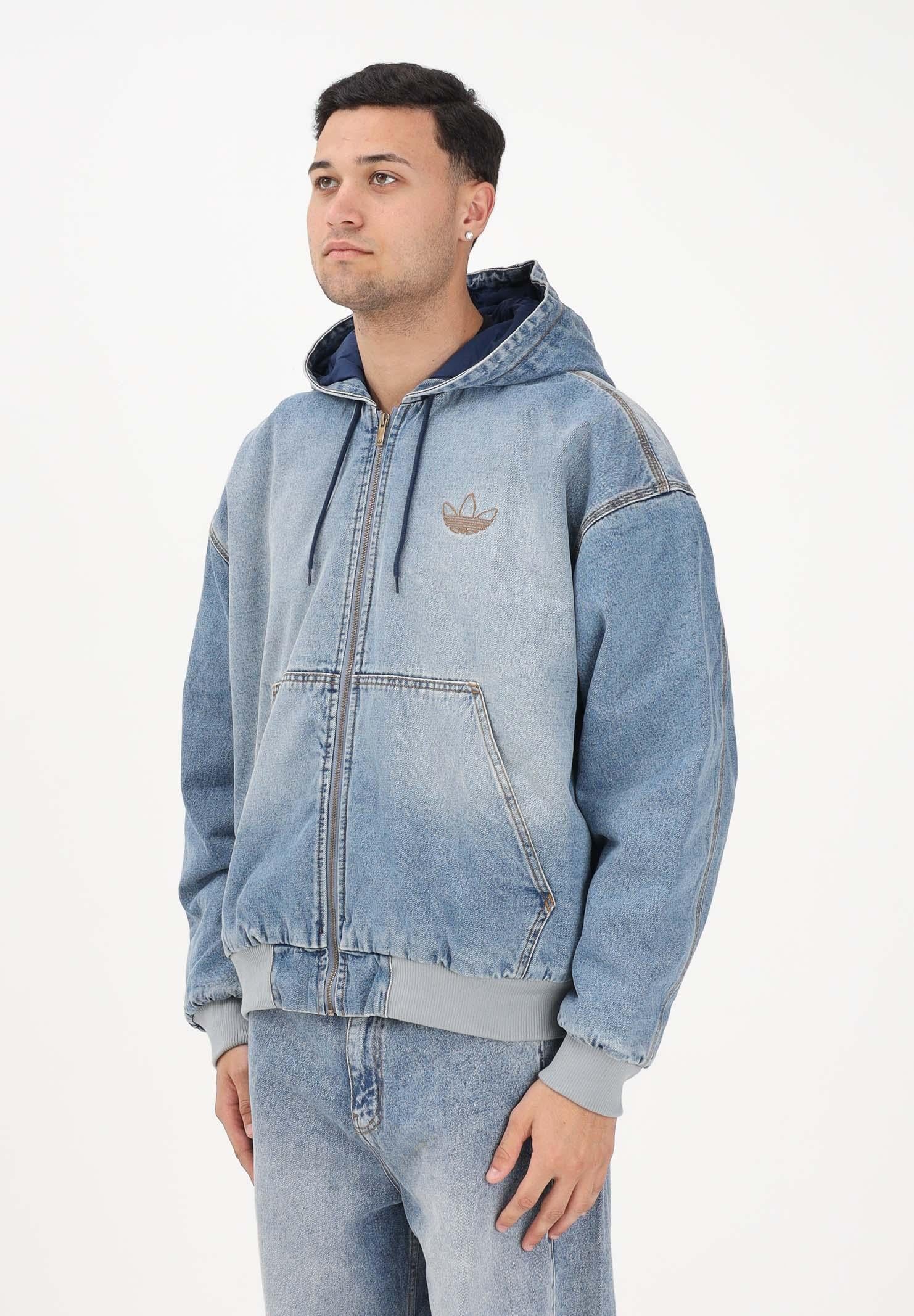 ADIDAS ORIGINALS Giubbotto Denim Padded in denim chiaro da uomo KE0131 . ADIDAS ORIGINALS 