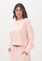 CALVIN KLEIN JEANS Felpa girocollo rosa da donna con patch logo LV047C911GVI7  CALVIN KLEIN JEANS 