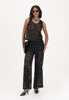 ONLY Pantalone nero da donna realizzato in raffinato tessuto pizzo lavorato 15372107 BL ONLY 
