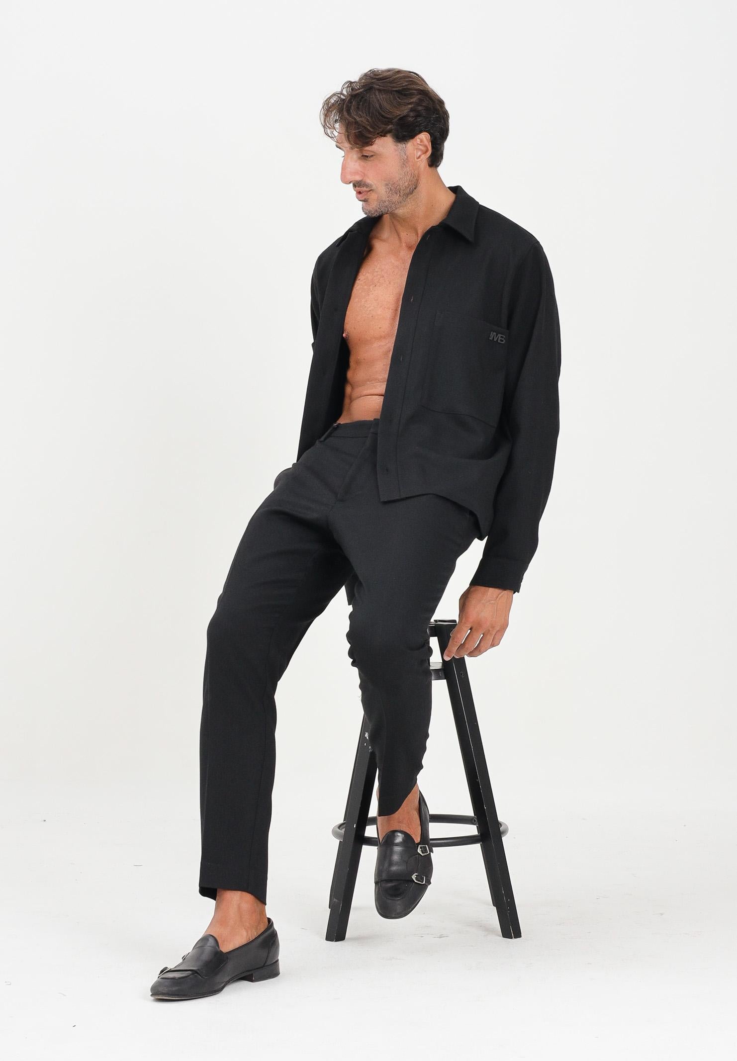 I'M BRIAN Camicia nera da uomo con applicazione logo CA3449 009 I'M BRIAN 