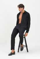 I'M BRIAN Camicia nera da uomo con applicazione logo CA3449 009 I'M BRIAN 