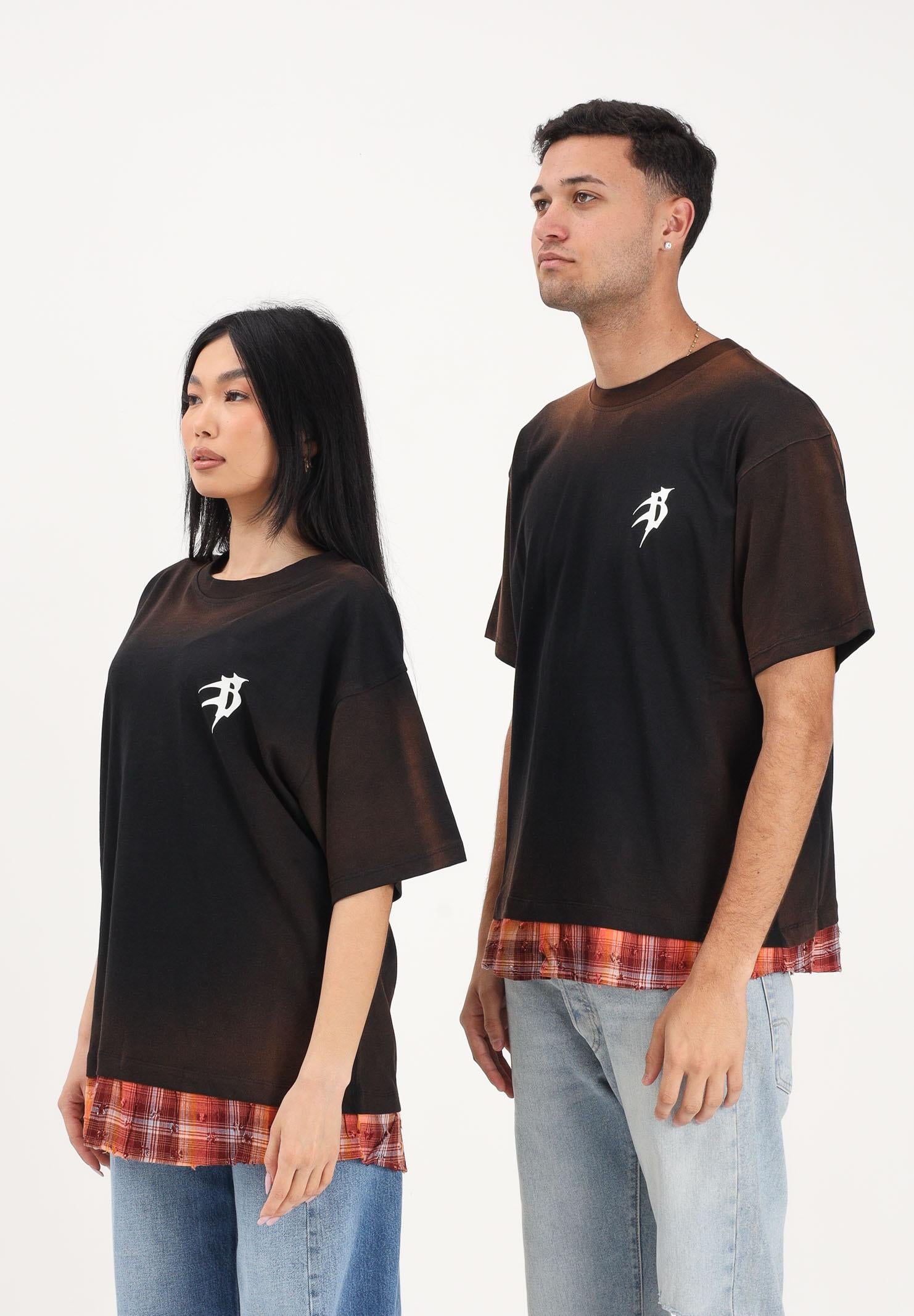 BARROW T-shirt a manica corta nera per uomo e donna con effetto sfumato S6BWUATH022 110 BARROW 