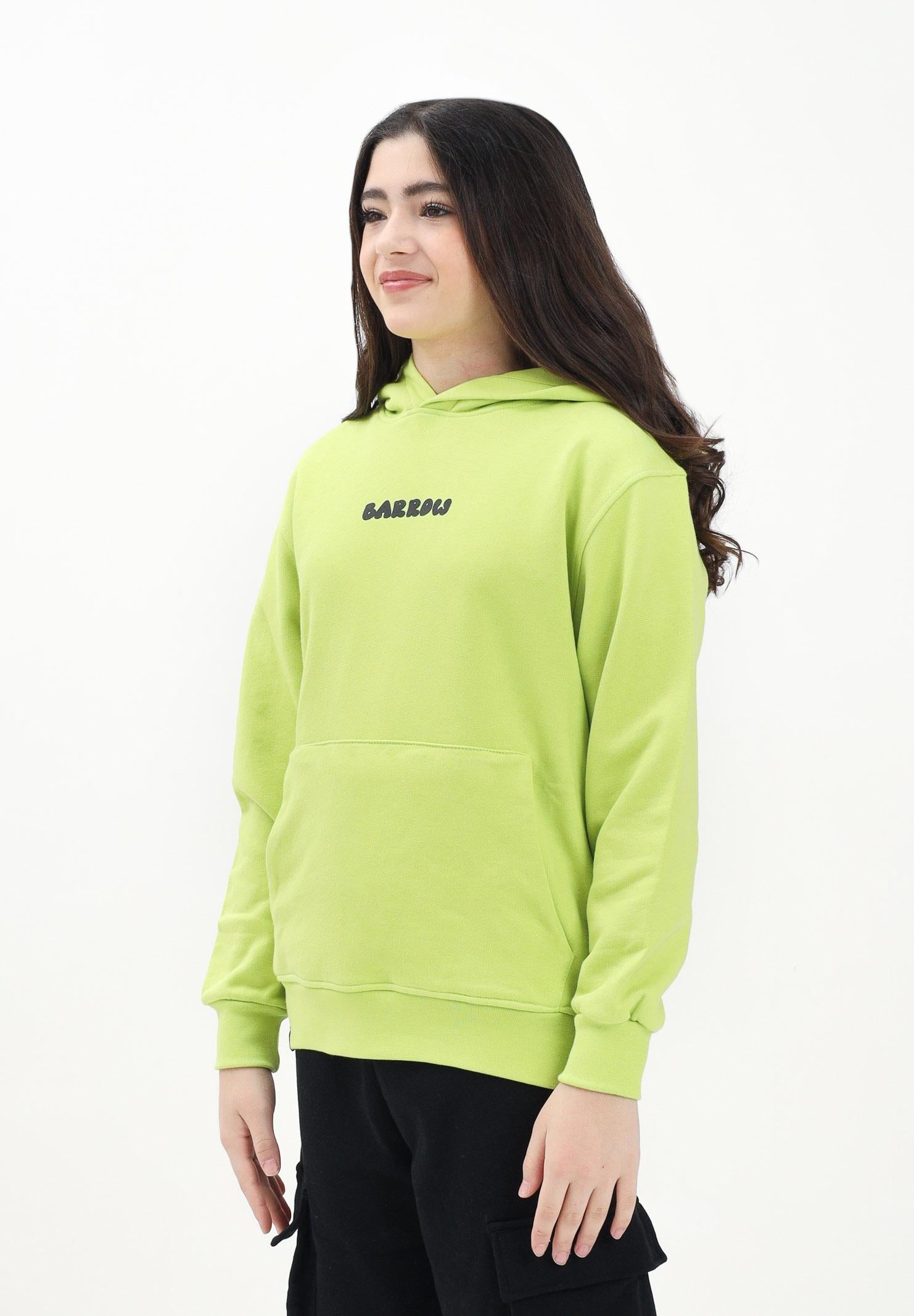 BARROW Felpa con cappuccio verde lime per donna, ragazzi e bambini con stampa teddy S5BKJUHS028 086 BARROW 