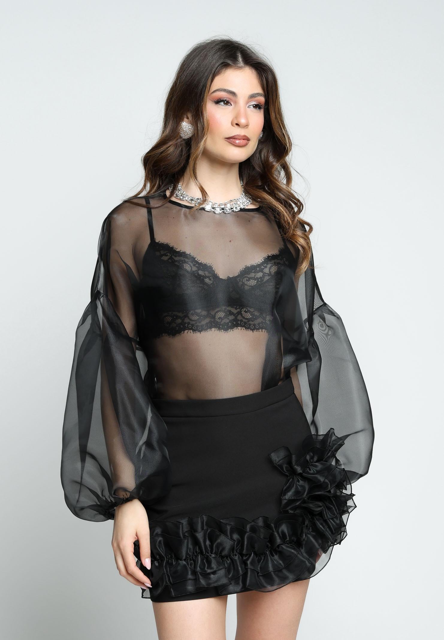 SANTAS Blusa LEMON PIE nera da donna PV25015 NERO SANTAS 