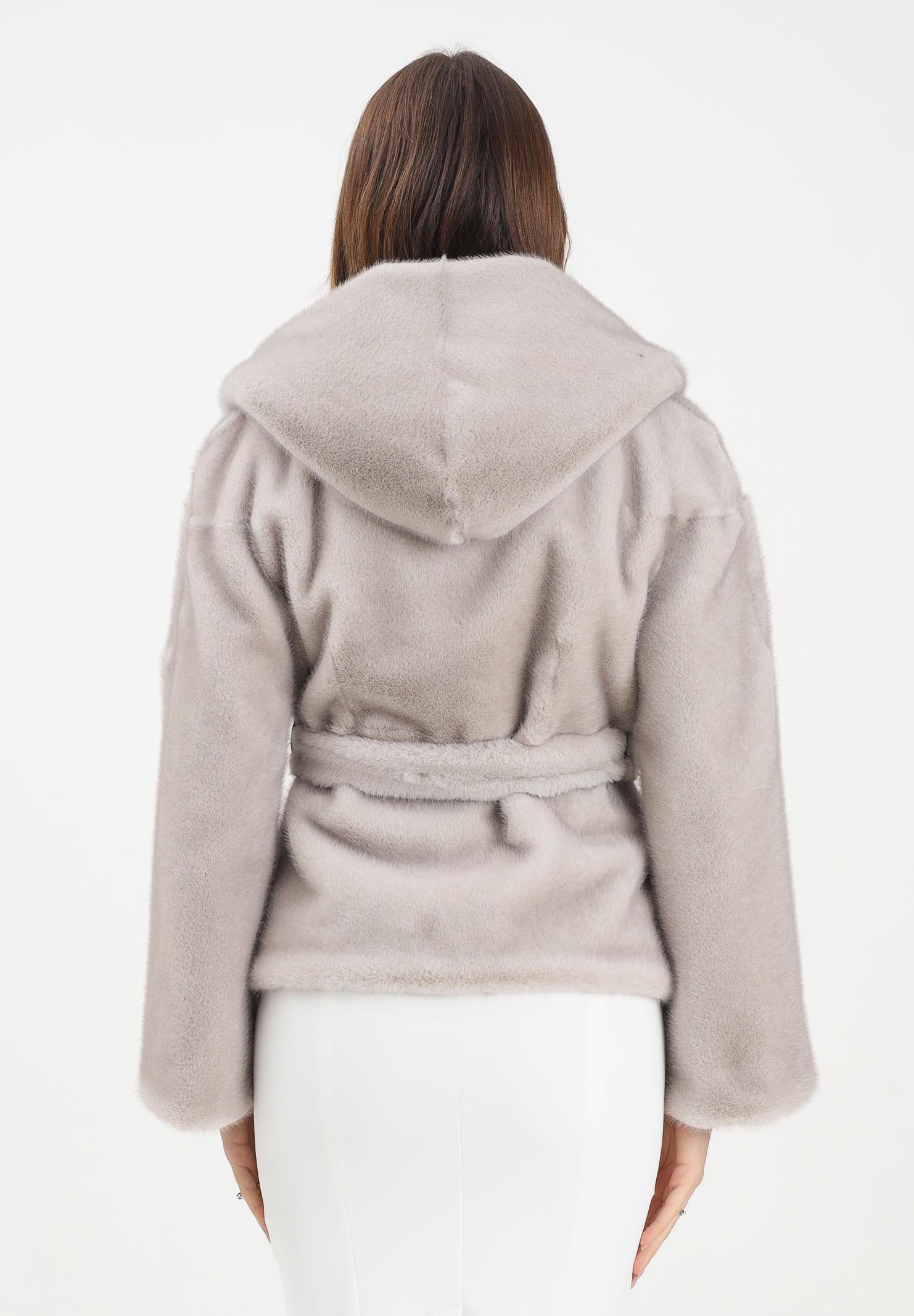 YES LONDON Ecopelliccia grigia da donna ECO030 GR YES LONDON 