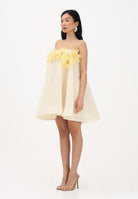 ODI ODI Abito corto giallo da donna con applicazioni floreali BORDIGHERA110S6 D9 ODI ODI 