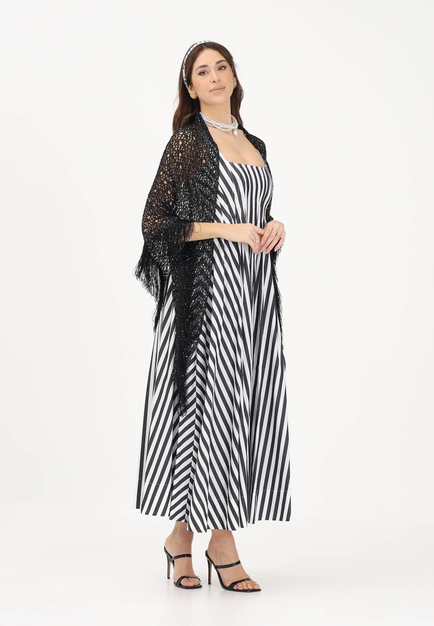 SIMONA CORSELLINI Stola in maglia nera da donna con frange P26CPSLO0301 V0003 SIMONA CORSELLINI 