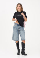 CALVIN KLEIN JEANS T-shirt a manica corta nera da donna con ricamo logo LV047F810G UB1 CALVIN KLEIN JEANS 