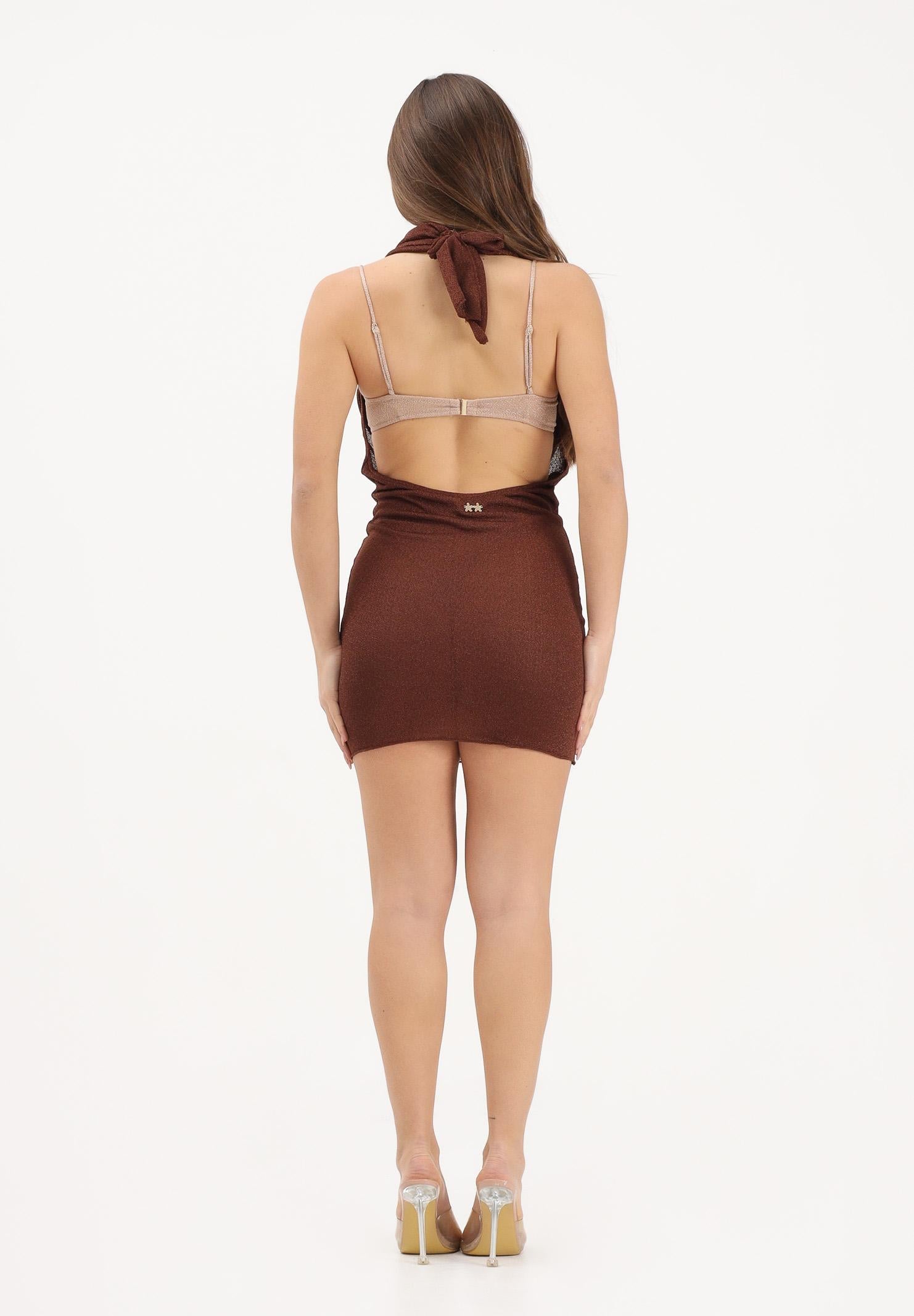 F**K Abito corto marrone da donna in tessuto lurex FK26-SW1149BN . F**K 