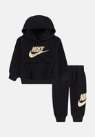 NIKE Tuta nera da neonato con stampa logo oro 66L135 G0G NIKE 