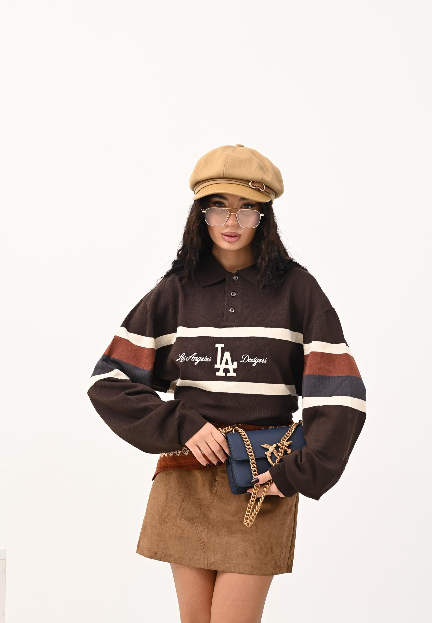 NEW ERA Maglioncino LA Dodgers MLB Rugby marrone per uomo e donna 60758747 . NEW ERA 