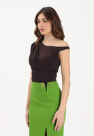 ELISABETTA FRANCHI Body marrone da donna con spallina gioiello BO01361E2 EV9 ELISABETTA FRANCHI 