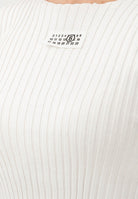 MAISON MARGIELA Maglia a manica corta bianca per donna, ragazze e bambine in maglia a costine M60989MM07X M6101 MAISON MARGIELA 