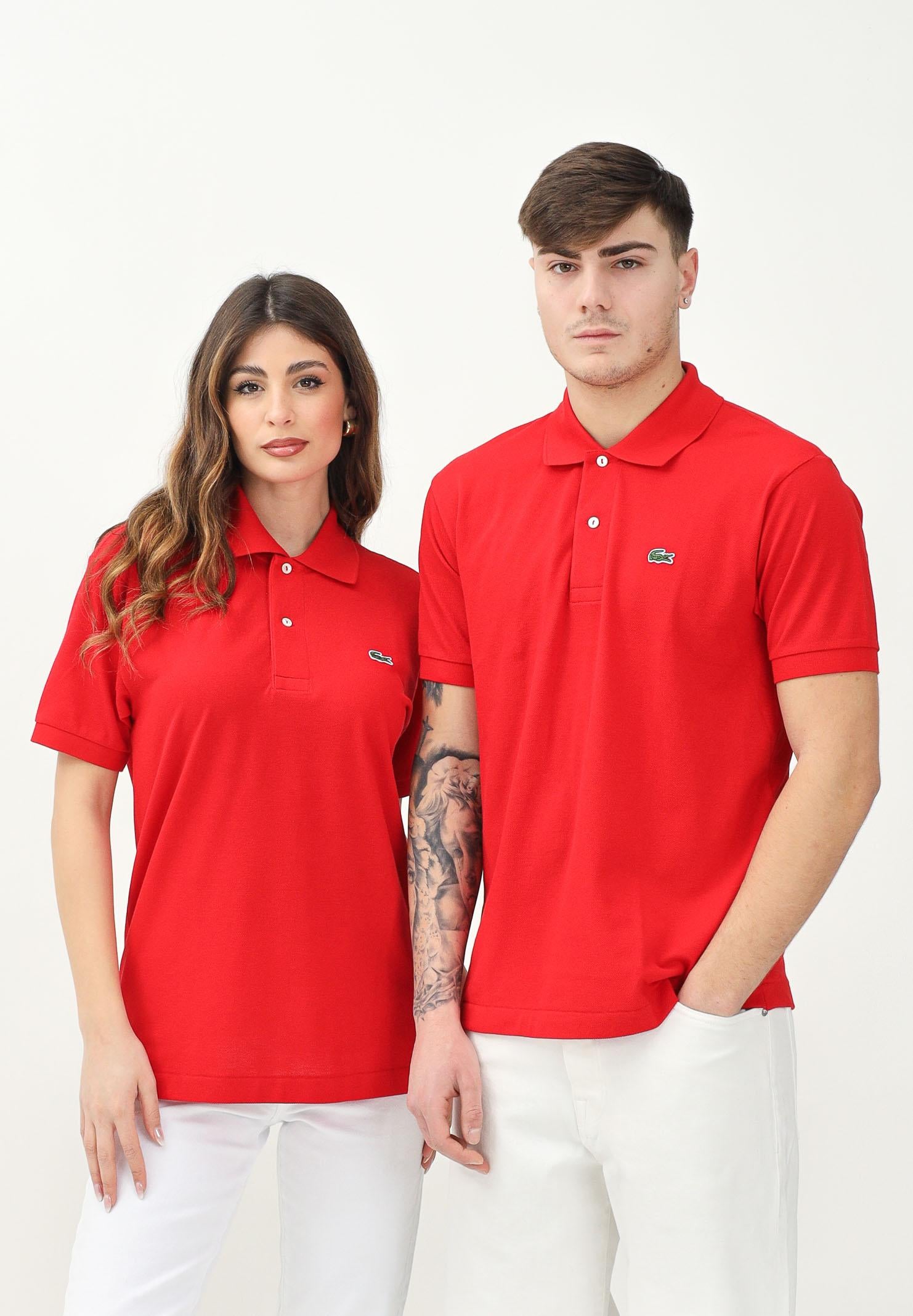 LACOSTE Polo rossa per uomo e donna con patch logo coccodirllo 1212 240 LACOSTE 