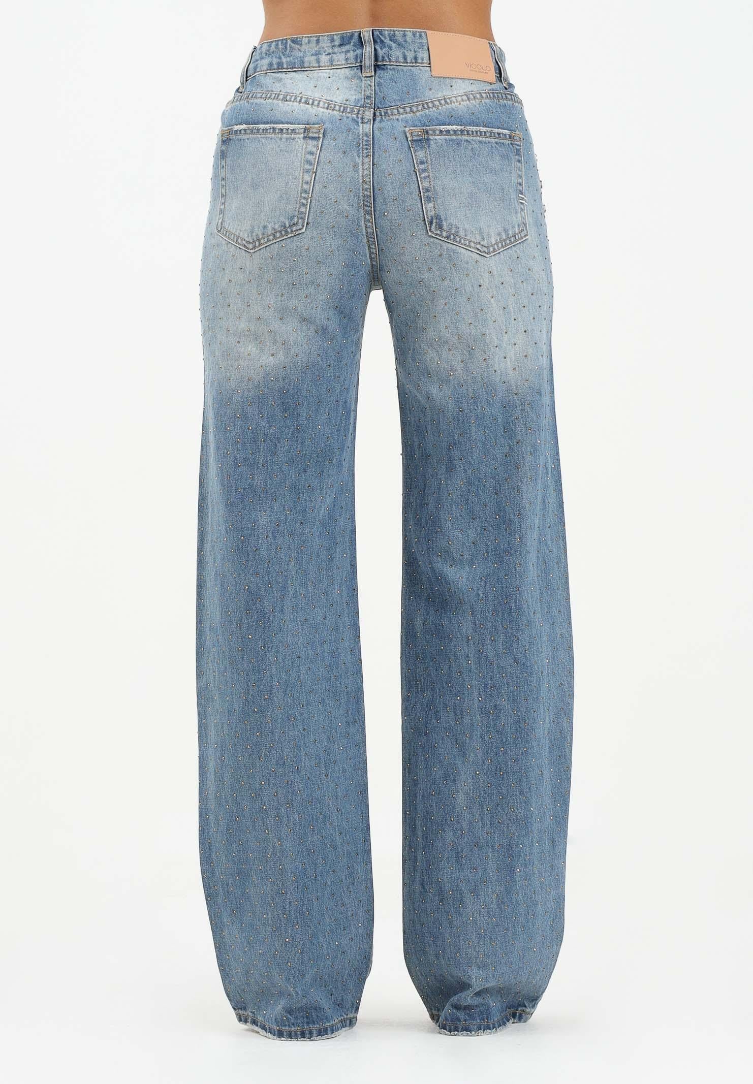 VICOLO Jeans Aurora in denim da donna con pietre DF5154 VU VICOLO 
