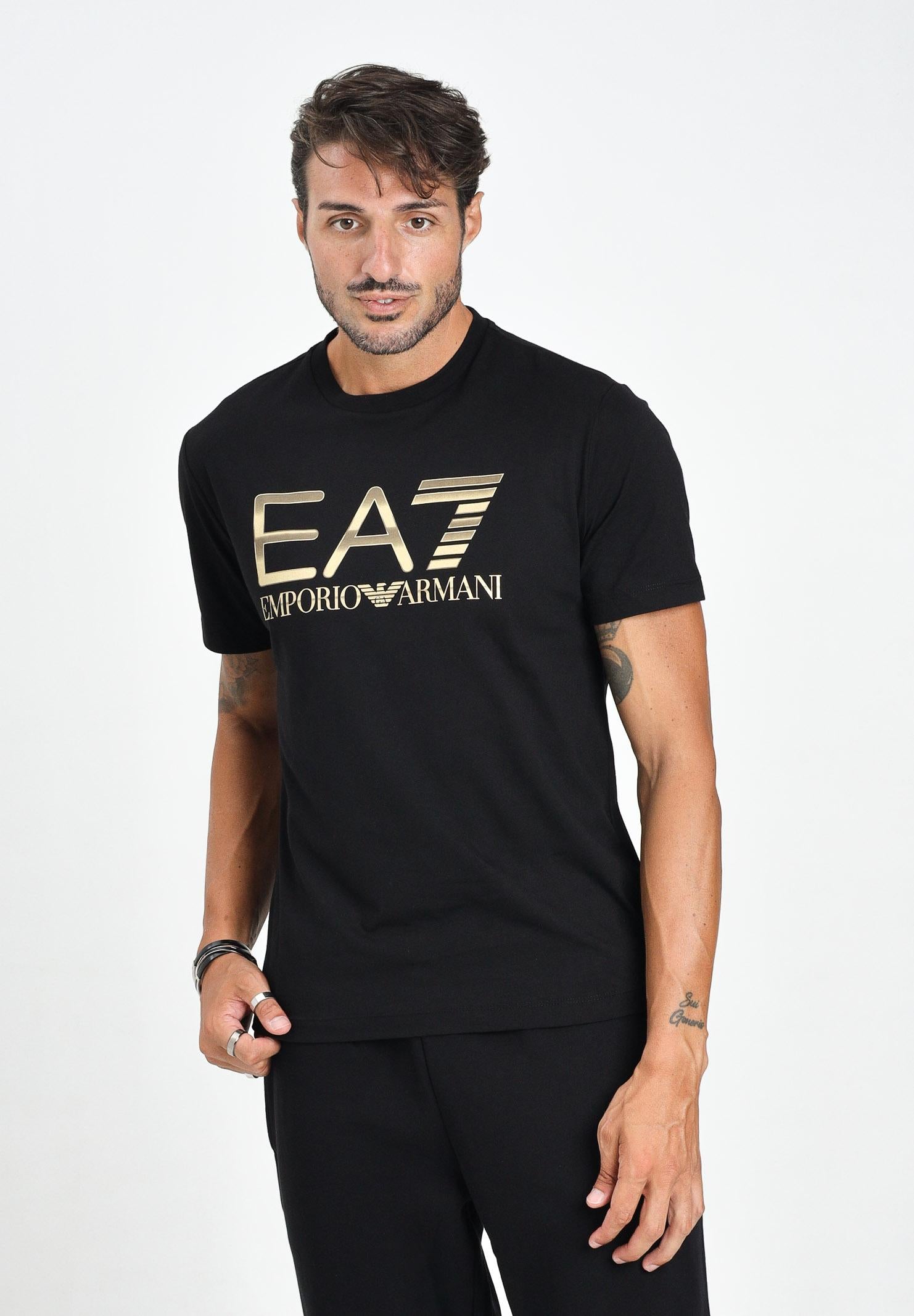 EA7 T-shirt a manica corta nera da uomo con stampa logo 7M001189AF17789 UC001 EA7 