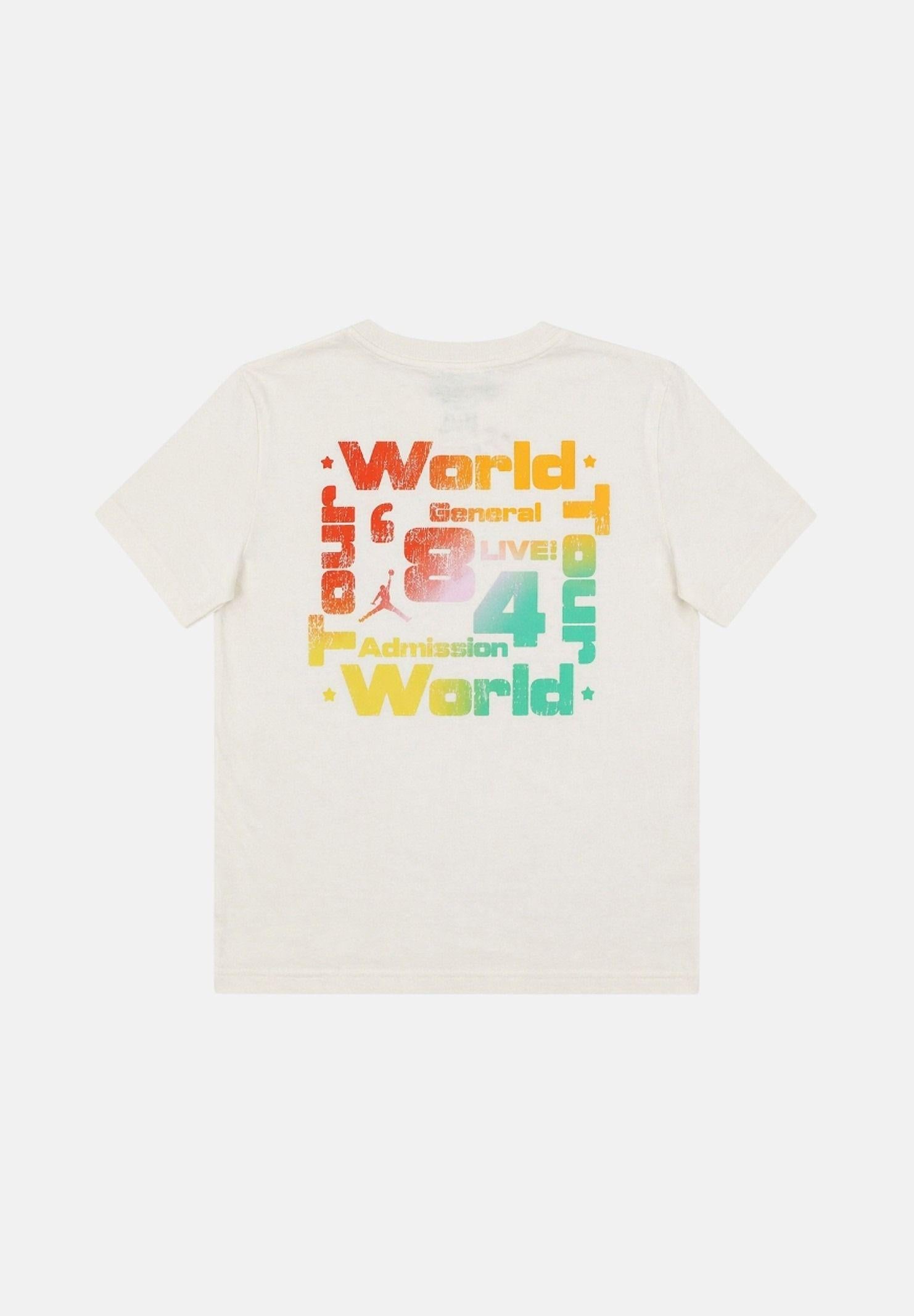JORDAN T-shirt a manica corta World Tour bianca da bambino 95F751 W5T JORDAN 