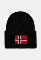 NAPAPIJRI Berretto di lana nero per uomo e donna con bandiera NP0A893P9411  NAPAPIJRI 