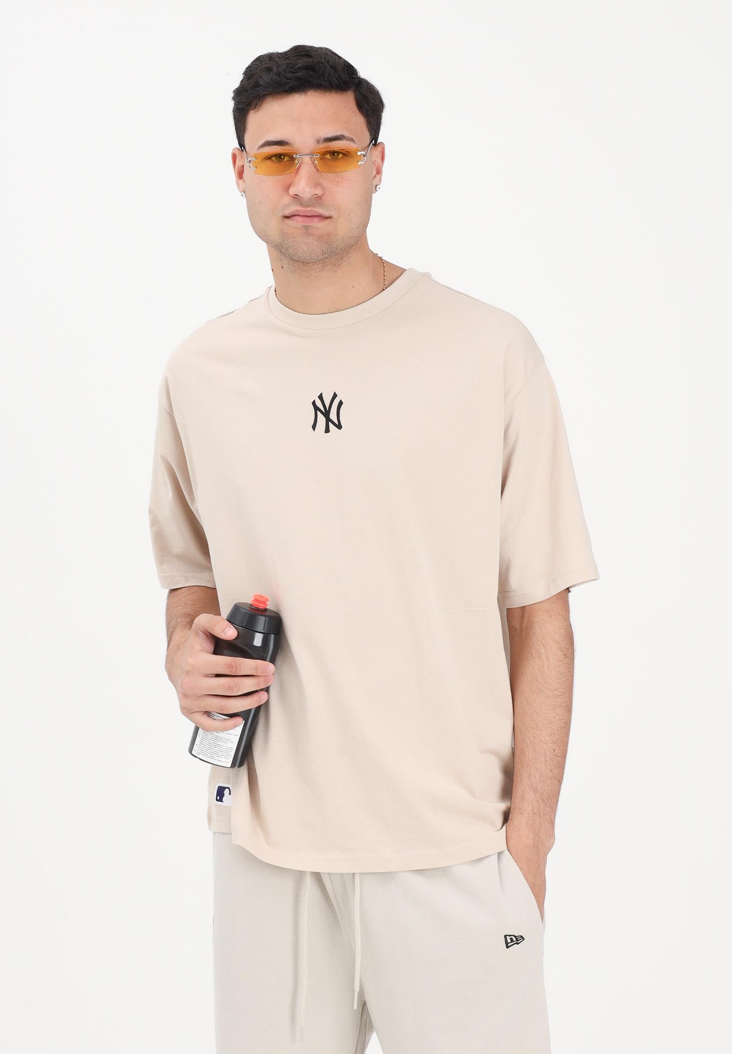 NEW ERA T-shirt a manica corta beige per uomo e donna con logo 60675747 . NEW ERA 