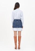 ELISABETTA FRANCHI Abito corto da donna composto da camicia a righe bianche e blu e minigonna in denim TG00156E2 EF4 ELISABETTA FRANCHI 