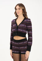 TOMMY JEANS Cardigan corto nero da donna con motivo Fair Isle DW0DW21691BDS  TOMMY JEANS 