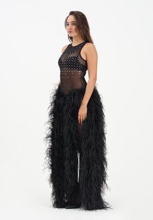 ALMA SANCHEZ Abito lungo Balco nero da donna AS2526068RT 999 ALMA SANCHEZ 