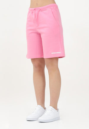 DSQUARED2 Shorts sportivo rosa per donna, ragazze e bambine con stampa logo DQ2738D0094 DQ321 DSQUARED2 